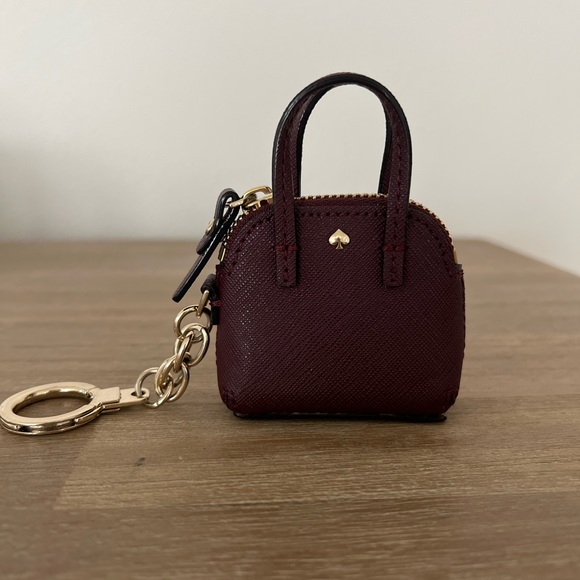 kate spade Accessories - Kate Spade Maroon Mini Bag Charm/Keychain